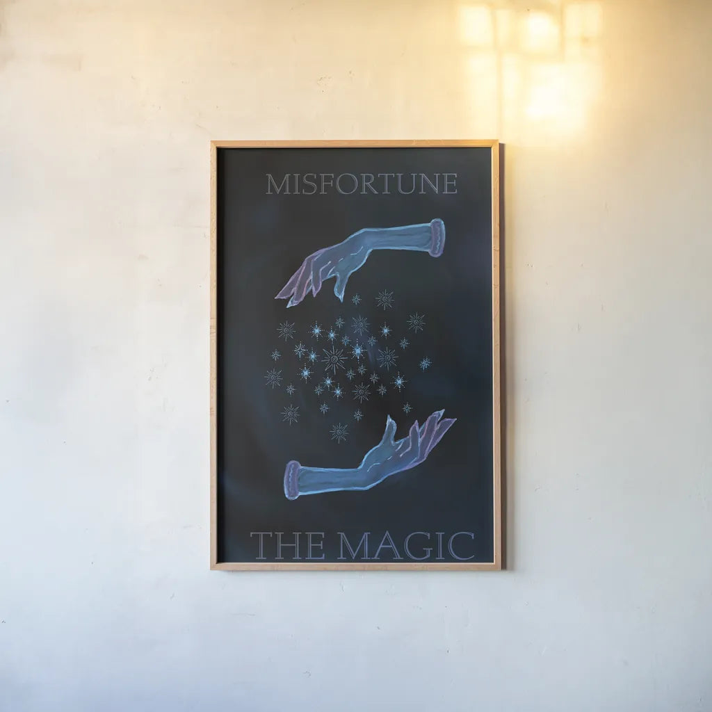 Mystical Fortune VI by Yvette St. Amant. shown as a paper print in a natural frame. Available as a archival giclee rolled canvas, fine art paper, or poster print. SKU 92829h.