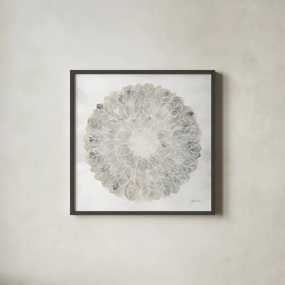 Natures Pinwheel II Texture by Yvette St. Amant. Shown in a sleek black glass frame for a contemporary gallery look. Available as an archival giclee rolled canvas, fine art paper, or poster print. SKU 90054a.