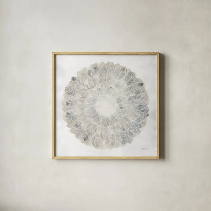 Natures Pinwheel II Texture by Yvette St. Amant. Shown in a natural wood glass frame for a timeless modern aesthetic. Available as an archival giclee rolled canvas, fine art paper, or poster print. SKU 90054a.