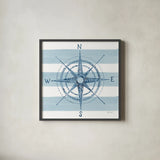 Nautical Compass by Yvette St. Amant. Shown in a sleek black glass frame for a contemporary gallery look. Available as an archival giclee rolled canvas, fine art paper, or poster print. SKU 90122a.