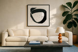 Negative Space I by Yvette St. Amant. Displayed in a glass frame with matte in a clean modern living room. Available as an archival giclee rolled canvas, fine art paper, or poster print. SKU 102360a.