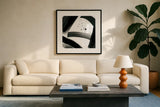 Negative Space III by Yvette St. Amant. Displayed in a glass frame with matte in a clean modern living room. Available as an archival giclee rolled canvas, fine art paper, or poster print. SKU 102362a.