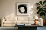 Negative Space IV by Yvette St. Amant. Displayed in a glass frame with matte in a clean modern living room. Available as an archival giclee rolled canvas, fine art paper, or poster print. SKU 102363a.