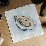 Oyster with Pearl I by Yvette St. Amant. Shown as a detailed flat fine art print, highlighting archival giclee quality. Available as an archival giclee rolled canvas, fine art paper, or poster print. SKU 96225a.