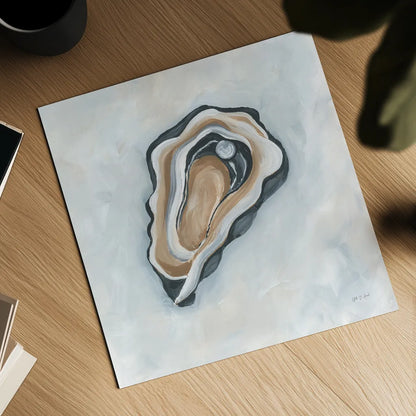 Oyster with Pearl II by Yvette St. Amant. Shown as a detailed flat fine art print, highlighting archival giclee quality. Available as an archival giclee rolled canvas, fine art paper, or poster print. SKU 96226a.