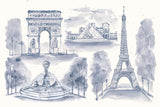 Paris Landmarks by Yvette St. Amant. SKU 94656i. Archival Giclee Fine art print for wall decor.