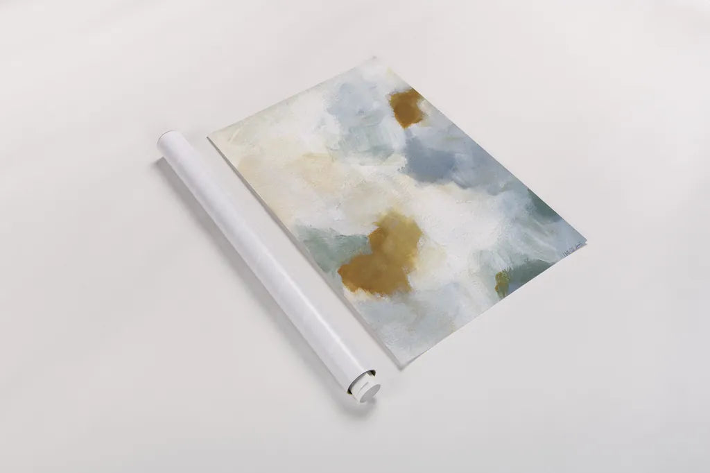 Patch of Gold Abstract I by Yvette St. Amant. shown as a rolled paper print. Available as archival giclee rolled canvas, fine art paper, or poster print. SKU 88515h.