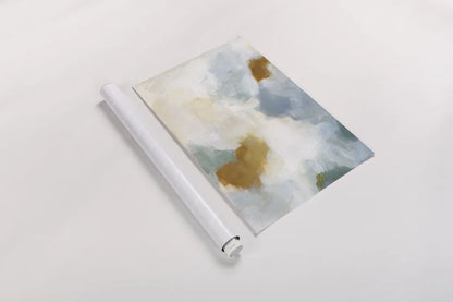 Patch of Gold Abstract I by Yvette St. Amant. shown as a rolled paper print. Available as archival giclee rolled canvas, fine art paper, or poster print. SKU 88515h.