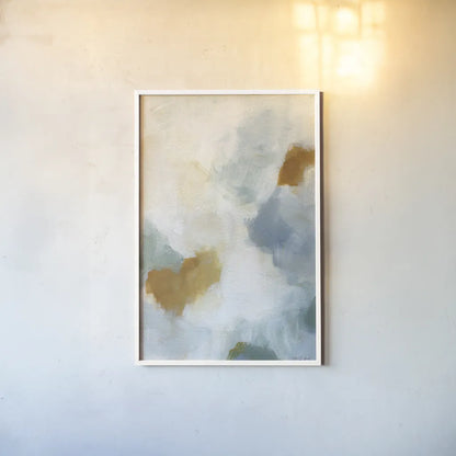 Patch of Gold Abstract I by Yvette St. Amant. shown as a paper print in a white frame. Available as a archival giclee rolled canvas, fine art paper, or poster print. SKU 88515h.