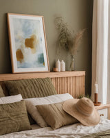 Patch of Gold Abstract II by Yvette St. Amant. shown as a paper print in a natural frame. Available as a archival giclee rolled canvas, fine art paper, or poster print. SKU 88516h.