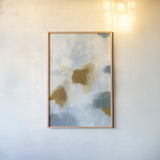 Patch of Gold Abstract II by Yvette St. Amant. shown as a paper print in a natural frame. Available as a archival giclee rolled canvas, fine art paper, or poster print. SKU 88516h.