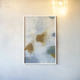 Patch of Gold Abstract II by Yvette St. Amant. shown as a paper print in a white frame. Available as a archival giclee rolled canvas, fine art paper, or poster print. SKU 88516h.