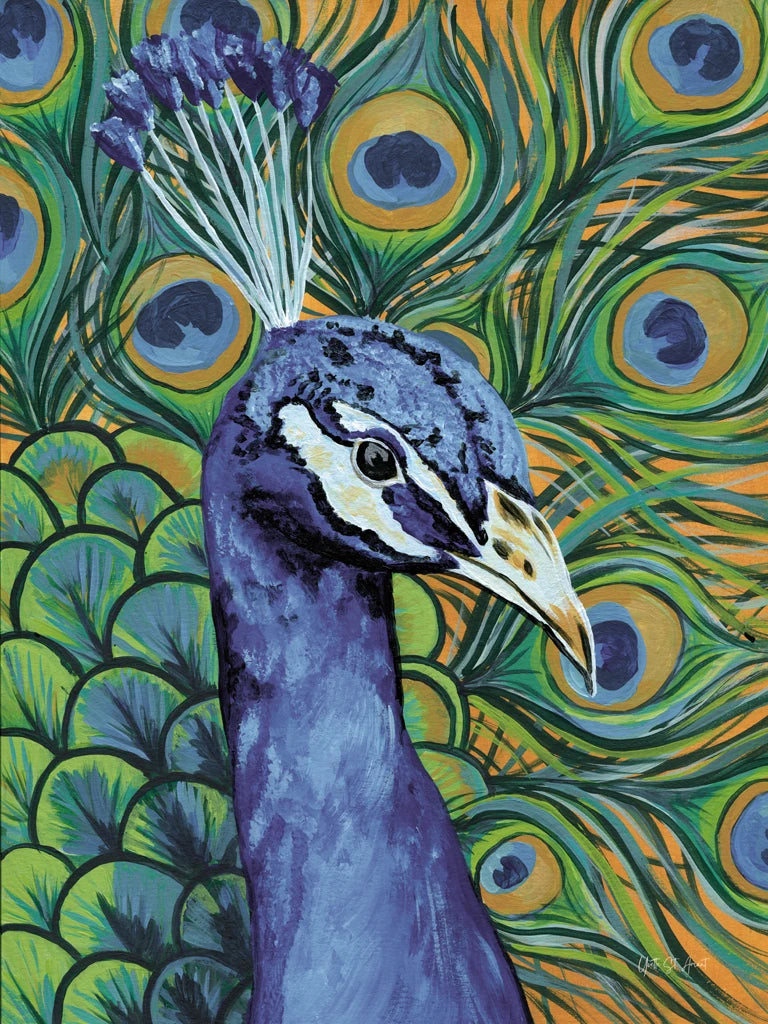 Peacock Profile Muted by Yvette St. Amant