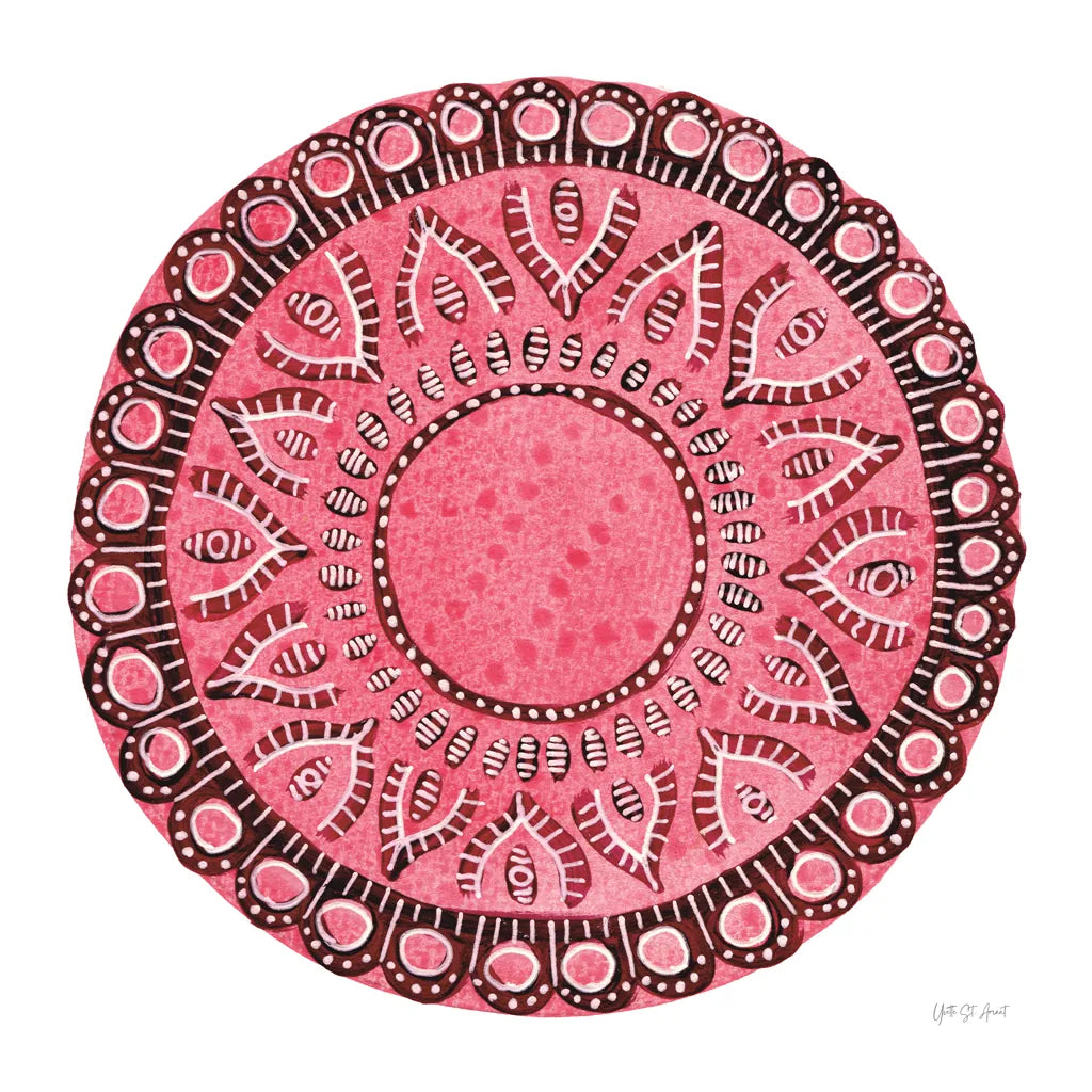 Pink Mandala by Yvette St. Amant. SKU 88260a. Archival Giclee Fine art print for wall decor.