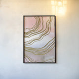 Pink and Gold Abstract II by Yvette St. Amant. shown as a paper print in a black flame. Available as a archival giclee rolled canvas, fine art paper, or poster print. SKU 90984h.