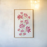 Pretty Blooms I by Yvette St. Amant. shown as a paper print in a natural frame. Available as a archival giclee rolled canvas, fine art paper, or poster print. SKU 103226h.
