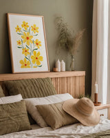 Pretty Blooms II by Yvette St. Amant. shown as a paper print in a natural frame. Available as a archival giclee rolled canvas, fine art paper, or poster print. SKU 103227h.