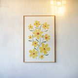 Pretty Blooms II by Yvette St. Amant. shown as a paper print in a natural frame. Available as a archival giclee rolled canvas, fine art paper, or poster print. SKU 103227h.