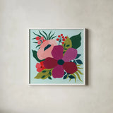 Pretty Florals III by Yvette St. Amant. Shown in a crisp white glass frame for a clean and minimalist style. Available as an archival giclee rolled canvas, fine art paper, or poster print. SKU 93233a.