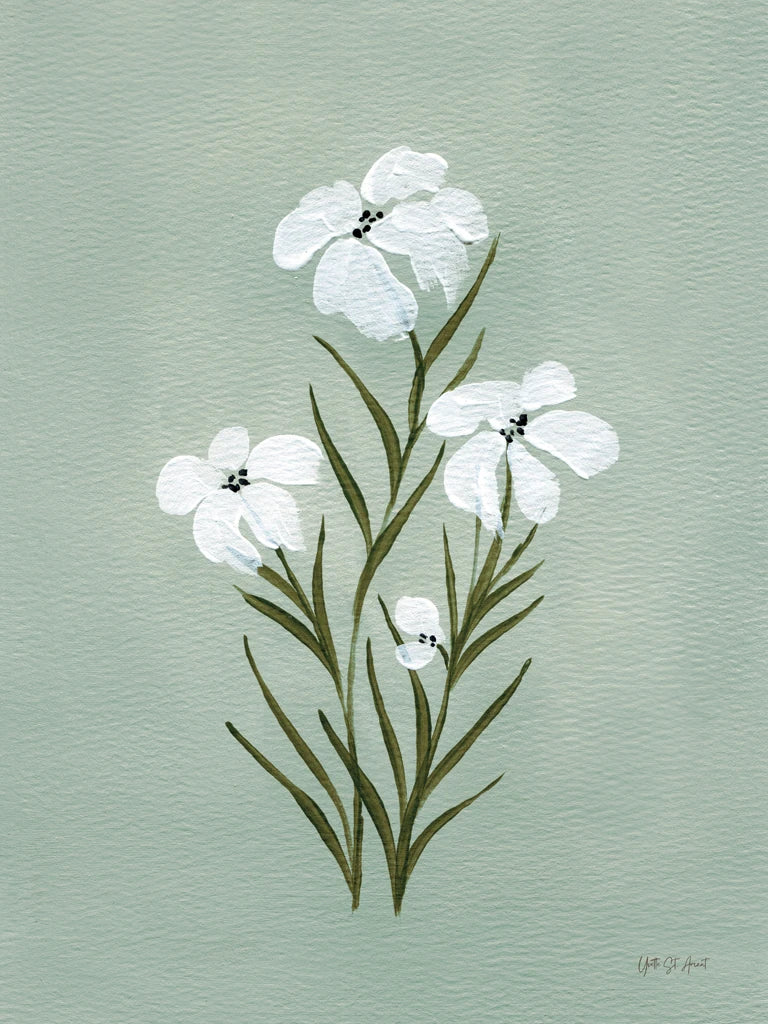 Pretty Little Flower I Silt Green by Yvette St. Amant