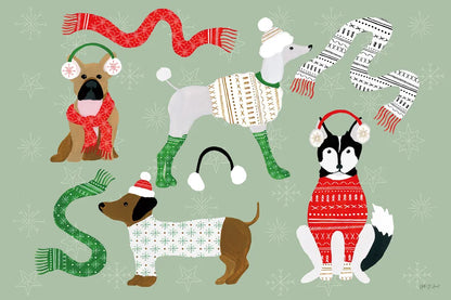 Puppy It's Cold Outside I by Yvette St. Amant. SKU 97557i. Archival Giclee Fine art print for wall decor.