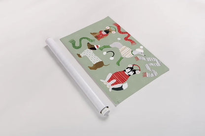 Puppy It's Cold Outside I by Yvette St. Amant. shown as a rolled paper print. Available as archival giclee rolled canvas, fine art paper, or poster print. SKU 97557i.