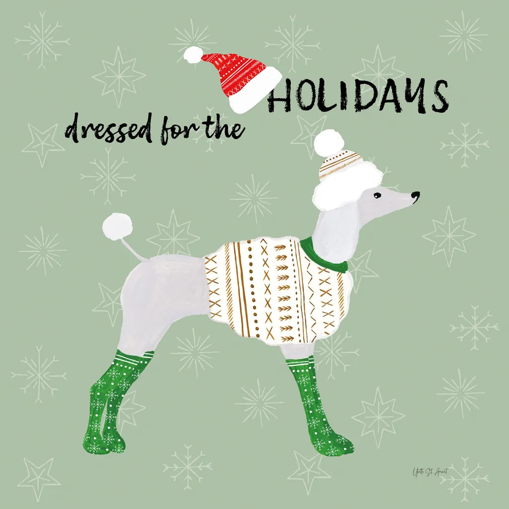 Puppy It's Cold Outside IV by Yvette St. Amant. SKU 97560a. Archival Giclee Fine art print for wall decor.