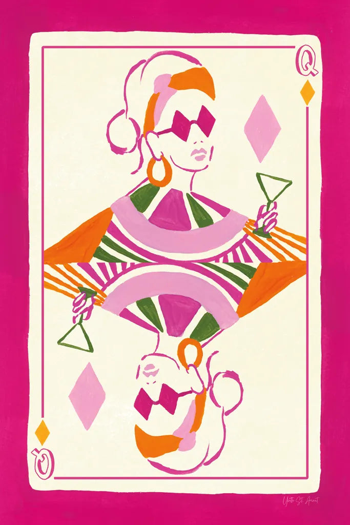 Queen of Diamonds by Yvette St. Amant. SKU 92234h. Archival Giclee Fine art print for wall decor.