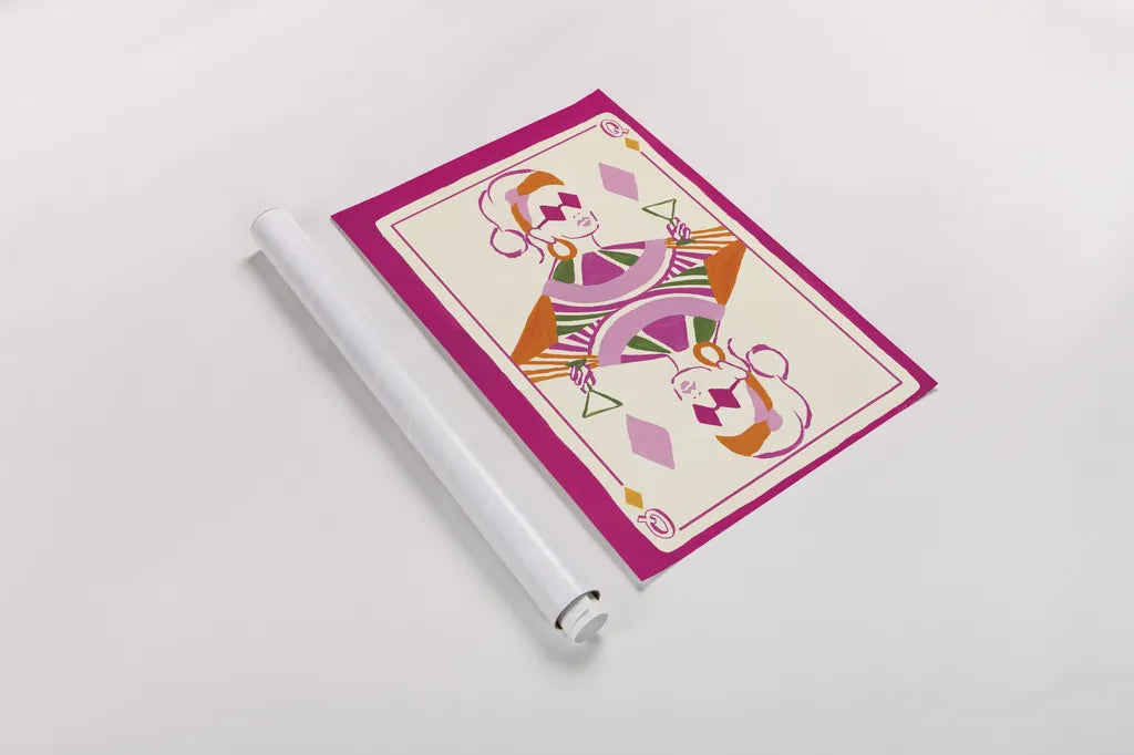 Queen of Diamonds by Yvette St. Amant. shown as a rolled paper print. Available as archival giclee rolled canvas, fine art paper, or poster print. SKU 92234h.