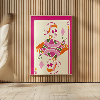 Queen of Diamonds by Yvette St. Amant. shown as over sized large wall art. Available as an archival giclee rolled canvas, fine art paper, or poster print. SKU 92234h.