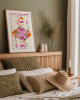 Queen of Diamonds by Yvette St. Amant. shown as a paper print in a natural frame. Available as a archival giclee rolled canvas, fine art paper, or poster print. SKU 92234h.