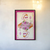 Queen of Diamonds by Yvette St. Amant. shown as a paper print in a black flame. Available as a archival giclee rolled canvas, fine art paper, or poster print. SKU 92234h.