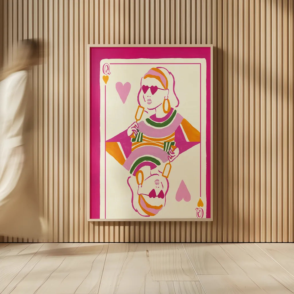 Queen of Hearts by Yvette St. Amant. shown as over sized large wall art. Available as an archival giclee rolled canvas, fine art paper, or poster print. SKU 92233h.