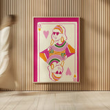 Queen of Hearts by Yvette St. Amant. shown as over sized large wall art. Available as an archival giclee rolled canvas, fine art paper, or poster print. SKU 92233h.