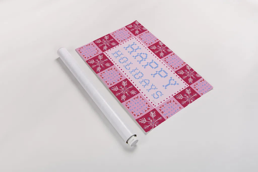 Quilted Christmas I by Yvette St. Amant. shown as a rolled paper print. Available as archival giclee rolled canvas, fine art paper, or poster print. SKU 102824i.