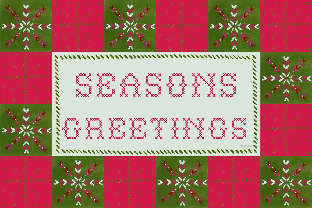 Quilted Christmas II by Yvette St. Amant. SKU 102825i. Archival Giclee Fine art print for wall decor.