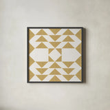 Quilted I by Yvette St. Amant. Shown in a sleek black glass frame for a contemporary gallery look. Available as an archival giclee rolled canvas, fine art paper, or poster print. SKU 95306a.