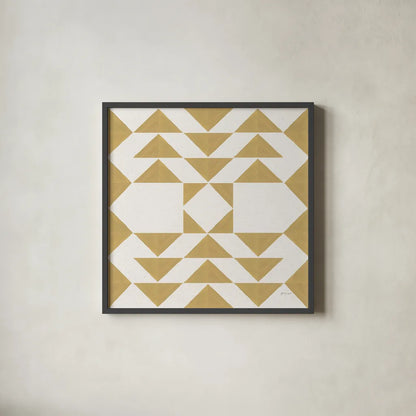 Quilted I by Yvette St. Amant. Shown in a sleek black glass frame for a contemporary gallery look. Available as an archival giclee rolled canvas, fine art paper, or poster print. SKU 95306a.