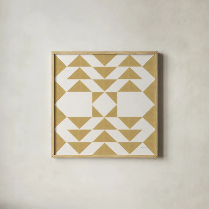 Quilted I by Yvette St. Amant. Shown in a natural wood glass frame for a timeless modern aesthetic. Available as an archival giclee rolled canvas, fine art paper, or poster print. SKU 95306a.