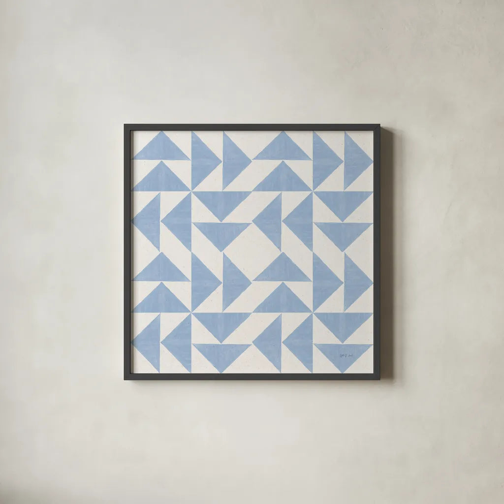 Quilted II by Yvette St. Amant. Shown in a sleek black glass frame for a contemporary gallery look. Available as an archival giclee rolled canvas, fine art paper, or poster print. SKU 95307a.