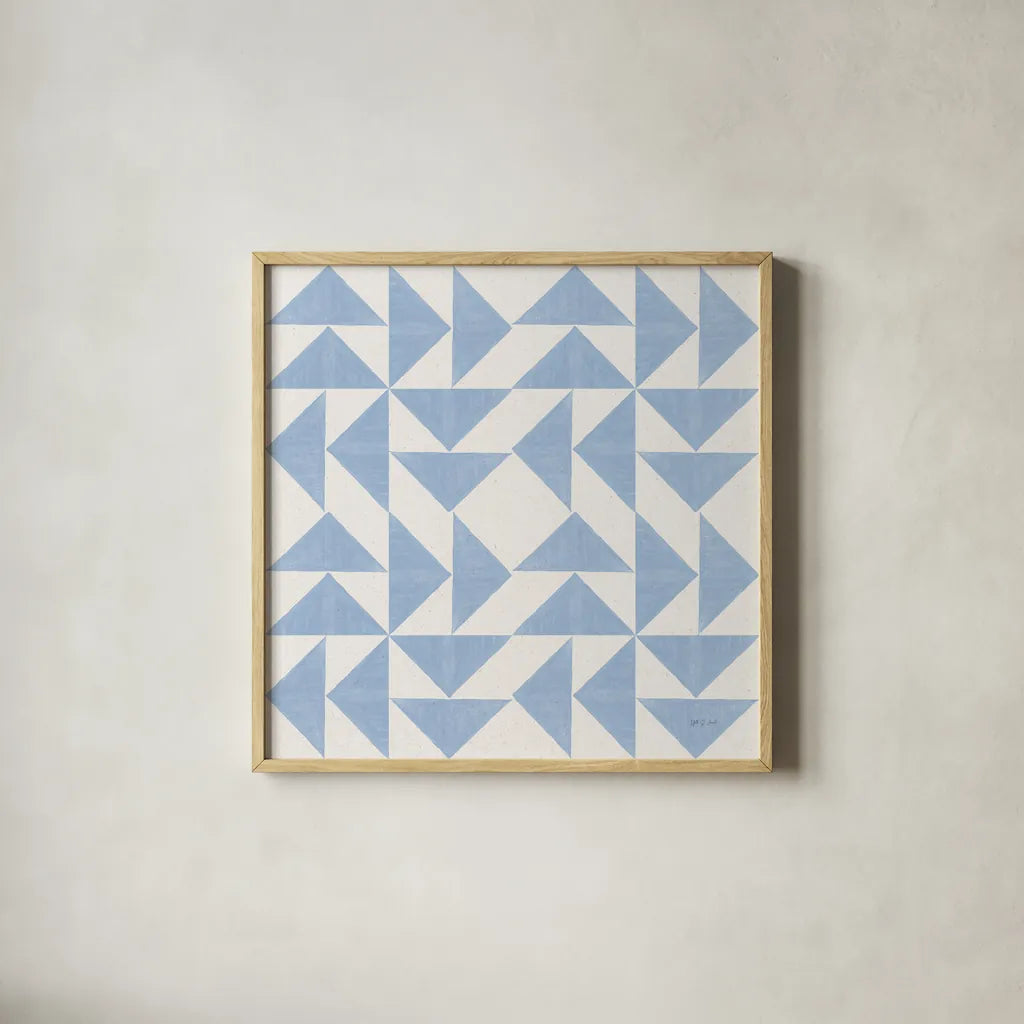 Quilted II by Yvette St. Amant. Shown in a natural wood glass frame for a timeless modern aesthetic. Available as an archival giclee rolled canvas, fine art paper, or poster print. SKU 95307a.