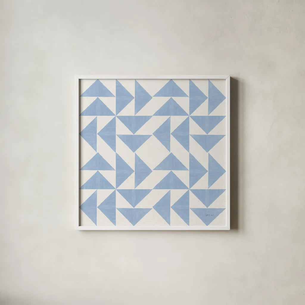 Quilted II by Yvette St. Amant. Shown in a crisp white glass frame for a clean and minimalist style. Available as an archival giclee rolled canvas, fine art paper, or poster print. SKU 95307a.