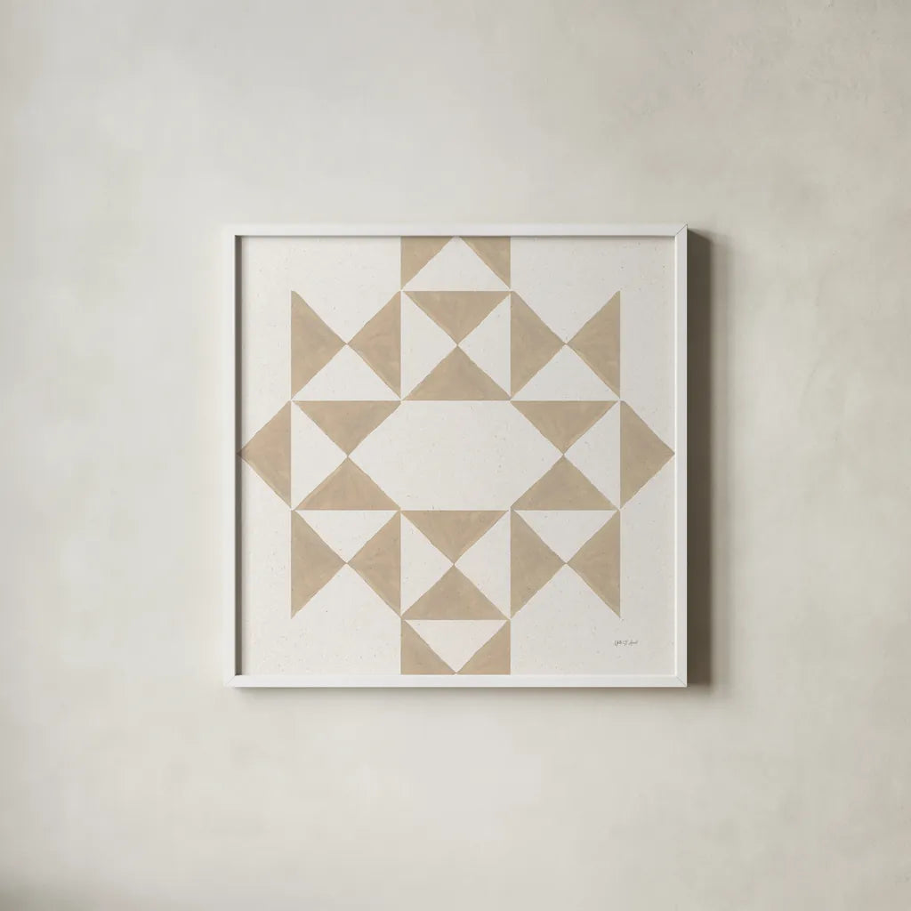 Quilted III by Yvette St. Amant. Shown in a crisp white glass frame for a clean and minimalist style. Available as an archival giclee rolled canvas, fine art paper, or poster print. SKU 95308a.