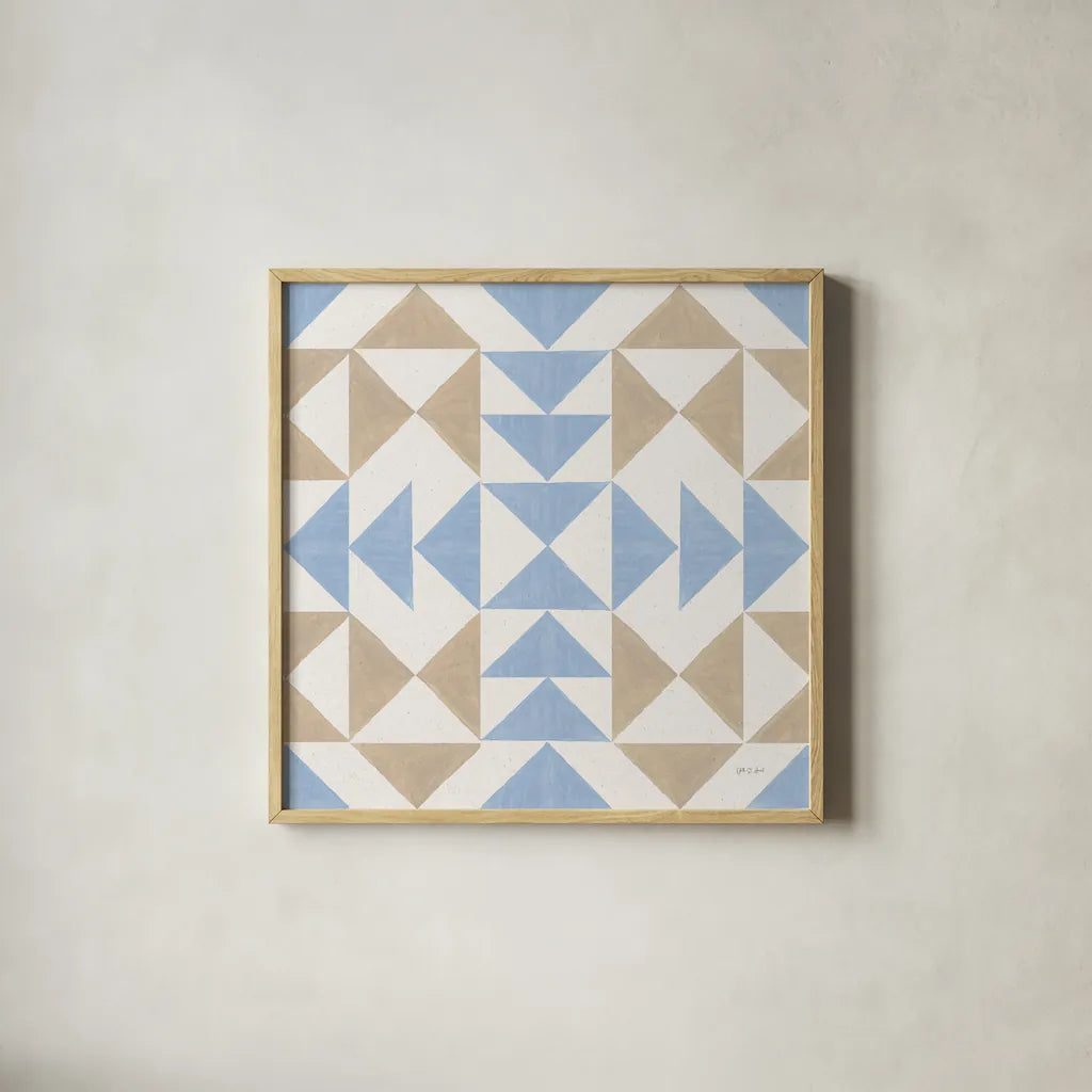 Quilted VI by Yvette St. Amant. Shown in a natural wood glass frame for a timeless modern aesthetic. Available as an archival giclee rolled canvas, fine art paper, or poster print. SKU 95311a.