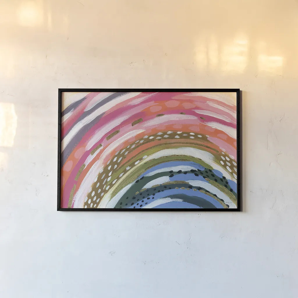 Rainbow Splash by Yvette St. Amant. shown as a paper print in a black flame. Available as a archival giclee rolled canvas, fine art paper, or poster print. SKU 88802i.