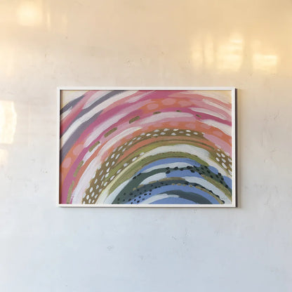 Rainbow Splash by Yvette St. Amant. shown as a paper print in a white frame. Available as a archival giclee rolled canvas, fine art paper, or poster print. SKU 88802i.