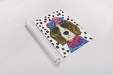Reagle Beagle Polka Dot Background by Yvette St. Amant. shown as a rolled paper print. Available as archival giclee rolled canvas, fine art paper, or poster print. SKU 101261h.