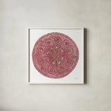 Rose Mandala by Yvette St. Amant. Shown in a crisp white glass frame for a clean and minimalist style. Available as an archival giclee rolled canvas, fine art paper, or poster print. SKU 88259a.