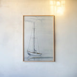 Sail on the Horizon by Yvette St. Amant. shown as a paper print in a natural frame. Available as a archival giclee rolled canvas, fine art paper, or poster print. SKU 88279h.