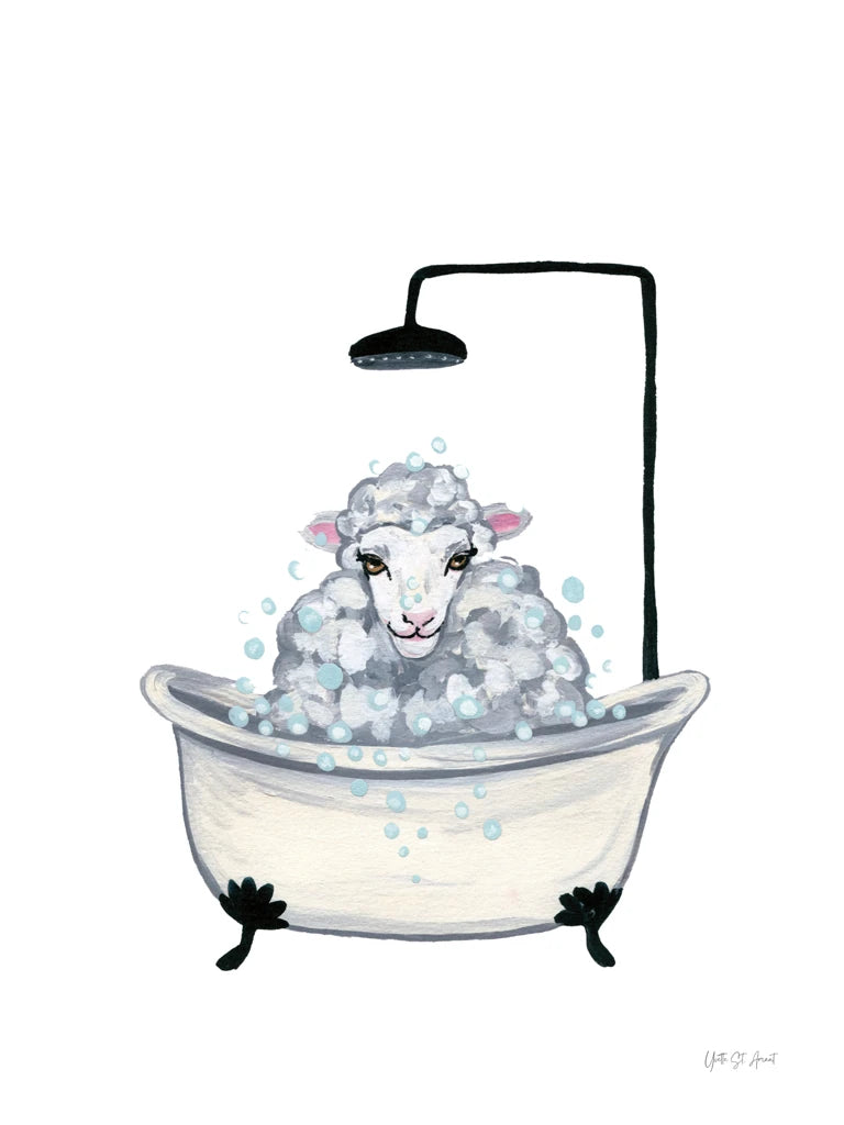 Sheep in Tub and Suds by Yvette St. Amant